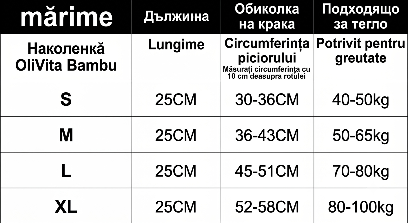 OliVita Bambu Manșon pentru genunchi