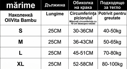 OliVita Bambu Manșon pentru genunchi